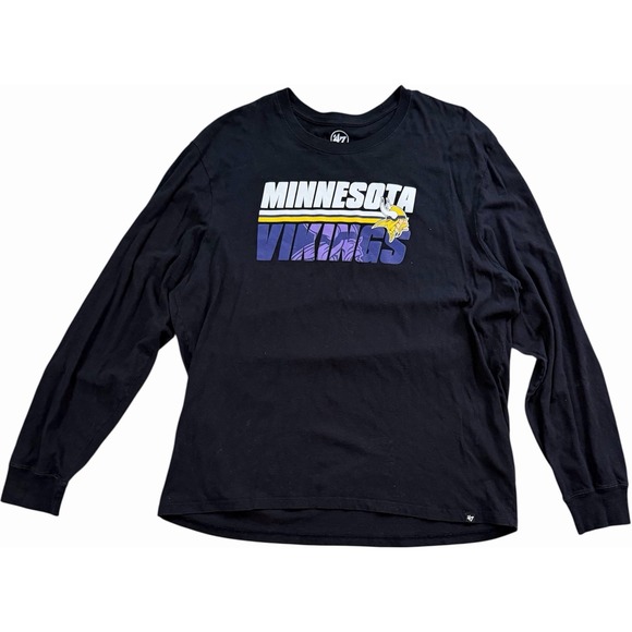 ’47 Other - Minnesota Vikings‎ Long Sleeve Shirt Mens 3XL Black NFL 47 Brand Graphic Tee